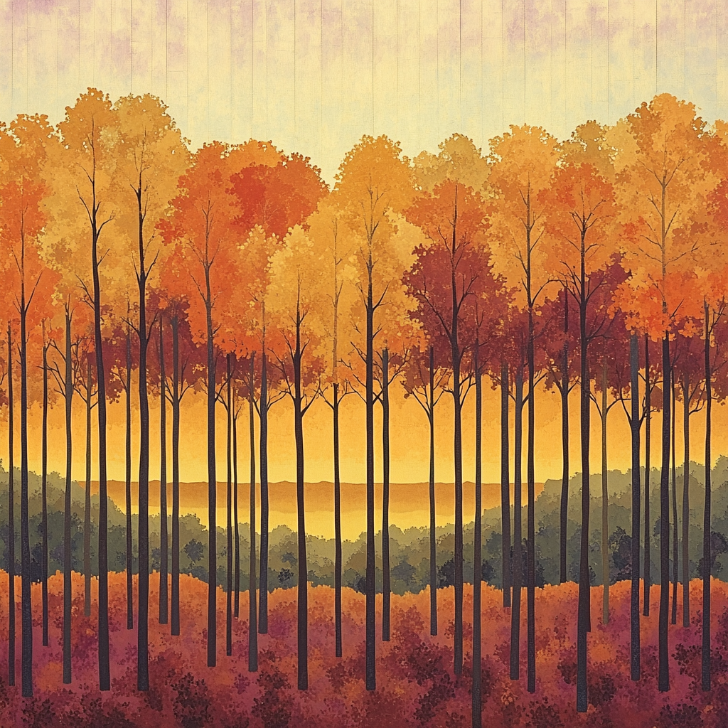 Frederick Varley Inspired Glowing Horizon Behind Autumns Sweeping Forest Canopy Painting by numbers kit
