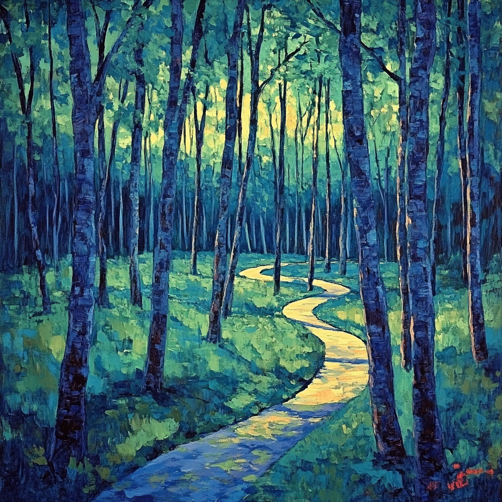 Edvard Munch Inspired Pulsating Forest Paint by numbers kits