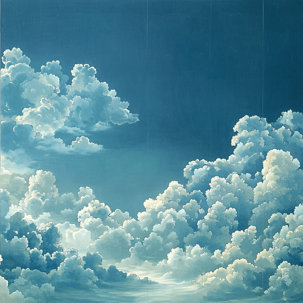 Hiroshige Inspired Floating Clouds Paint By Number
