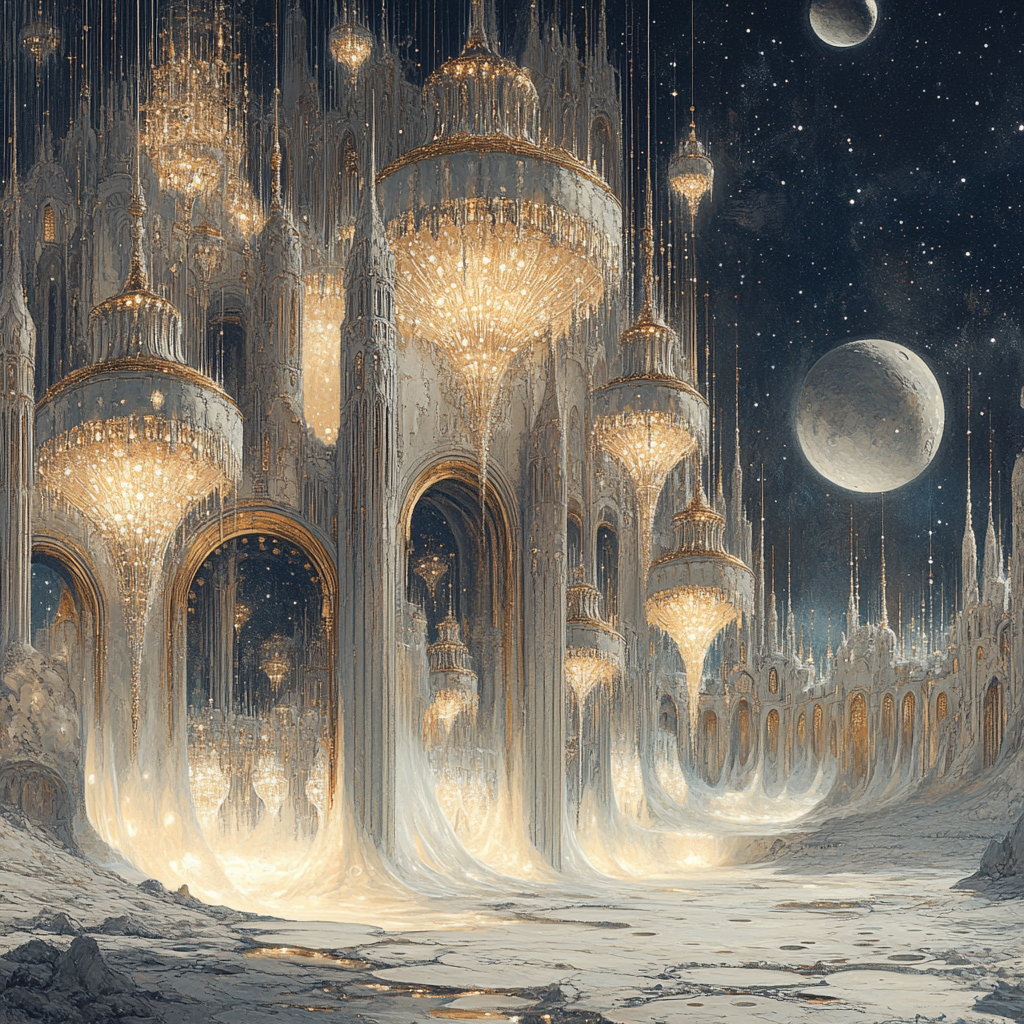 Dali Inspired Lunar Ballroom Paint by numbers art