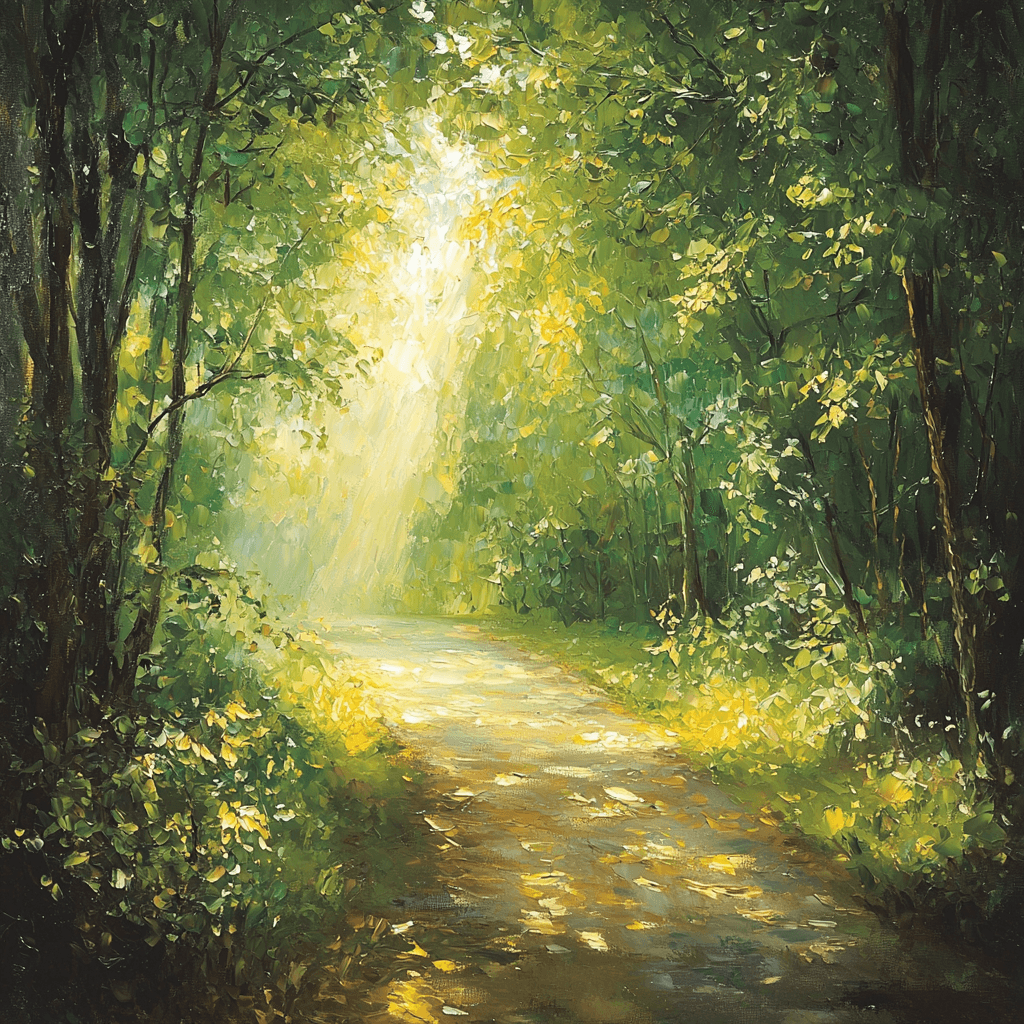 Claude Monet Inspired Glimmering Forest Path Numbered Painting Kits