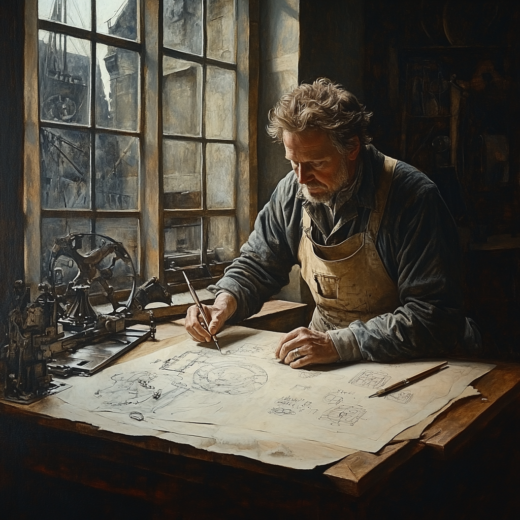 Leonardo Da Vinci Inspired Inventors Study Painting by numbers kit