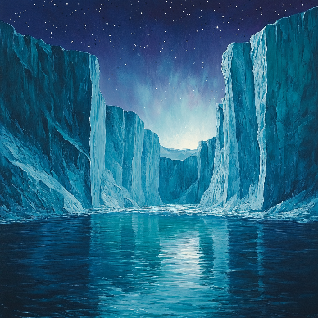 Lawren Harris Inspired Celestial Icefjord paint by numbers