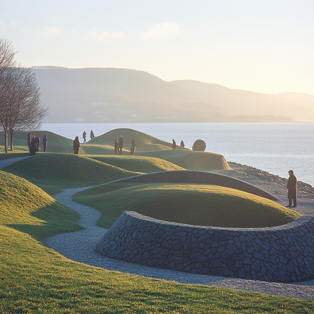 Sculpture Park Overlook Oslo Norway Numbered painting kits