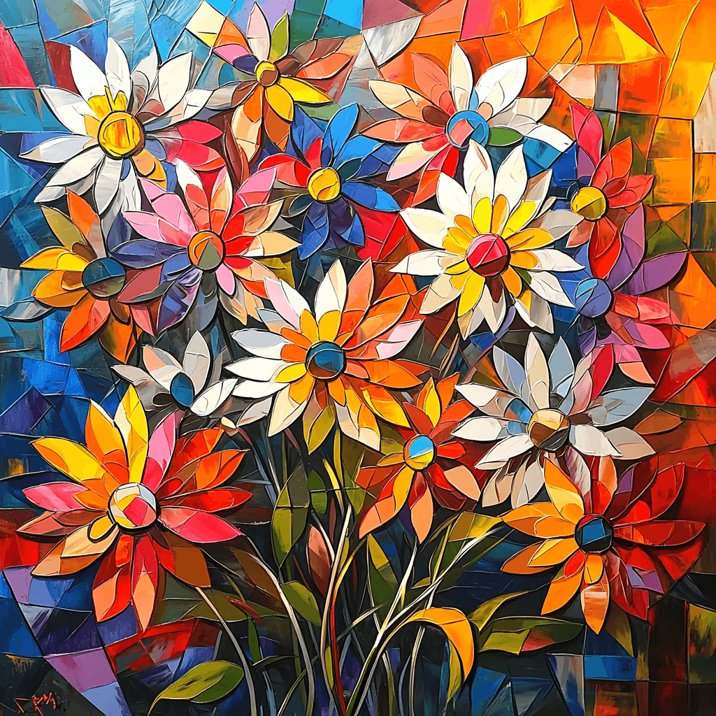 Picasso Inspired Picasso's Petals Number Painting