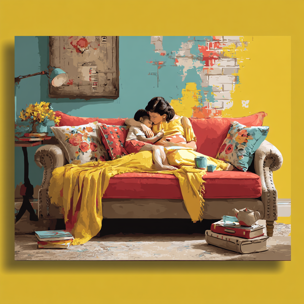 Mommy's Cuddle Time Number Painting