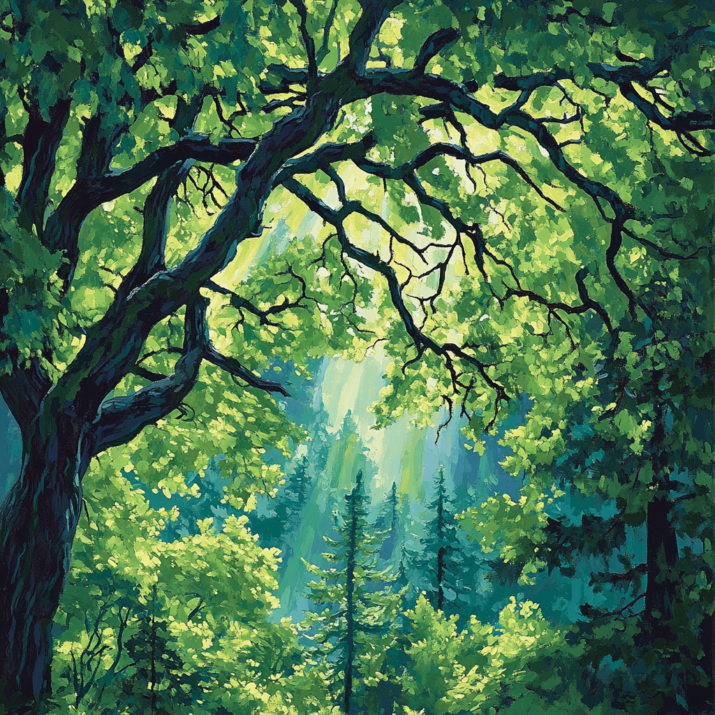 Emily Carr Inspired Whispering Canopy paint by number