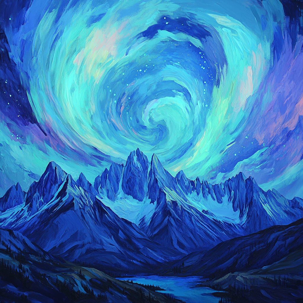 Frederick Varley Inspired Radiant Aurora Above Silent Mountains paint by number