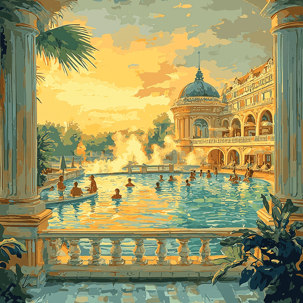 Budapest Thermal Baths Painting Number Kit