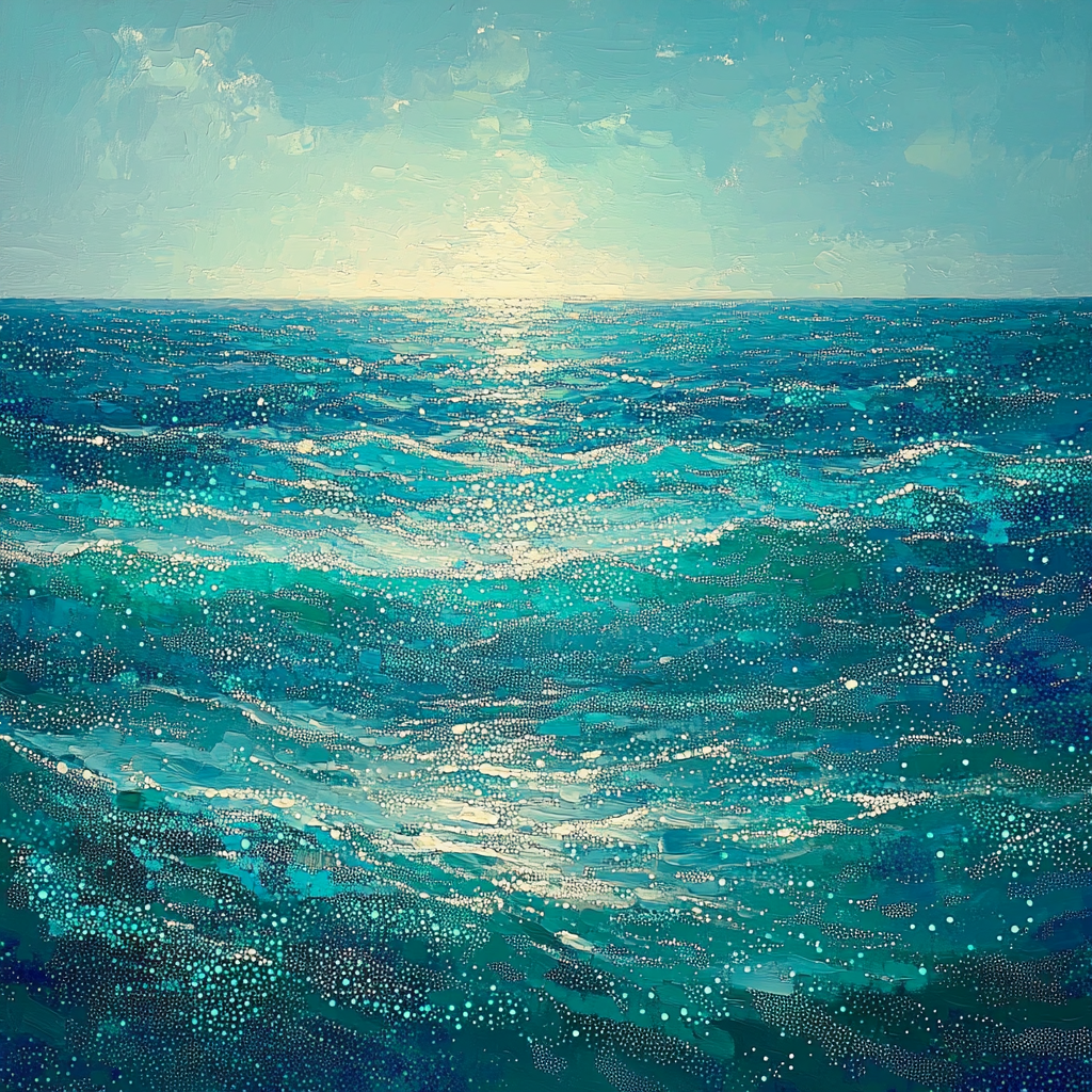 Georges Seurat Inspired Pointillist Ocean Current paint by color