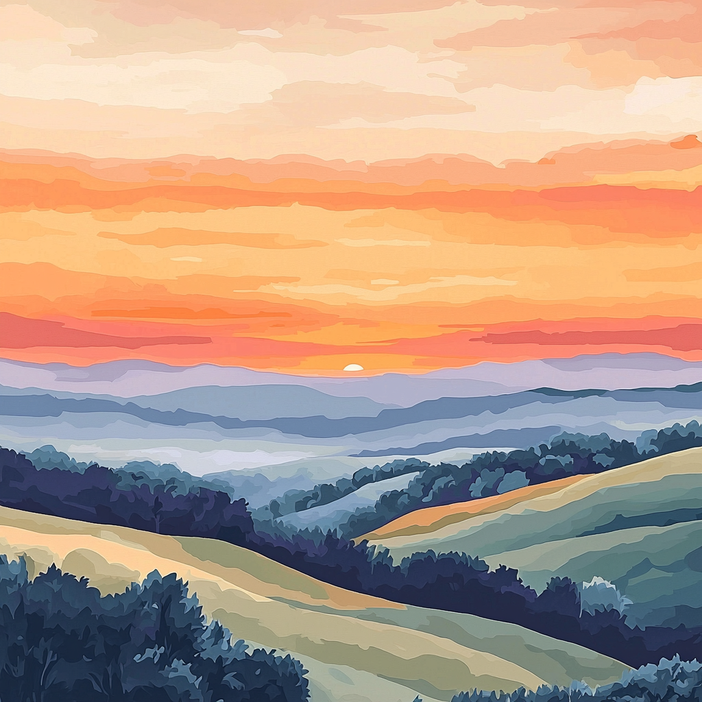 Michelangelo Inspired Serene Sunsets Paint By Numbers Art