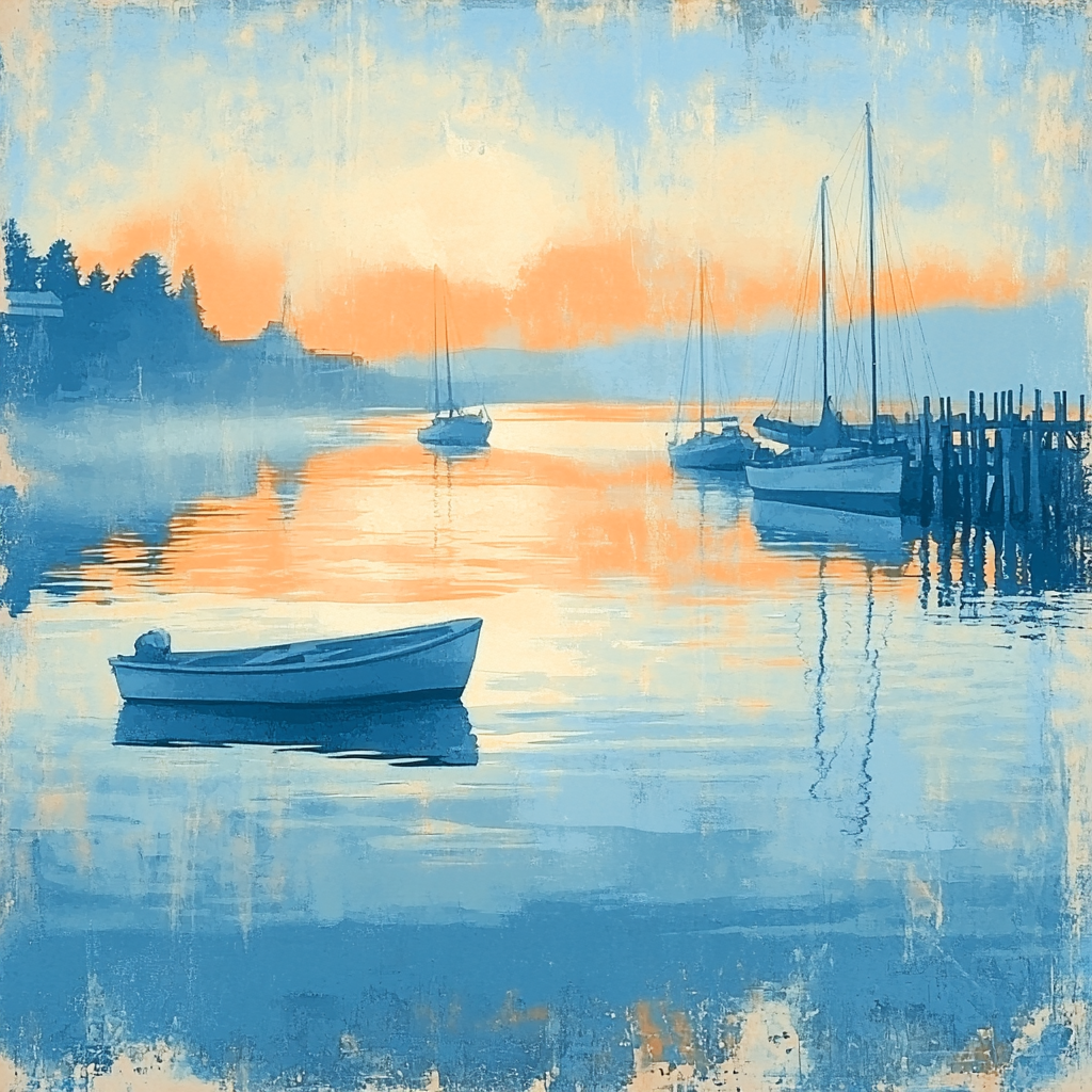 Edgar Degas Inspired Quiet Harbor Reflections DIY paint by numbers