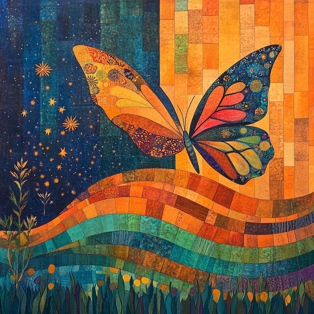 Frida Kahlo Inspired Monarch Flight Resilience paint by number