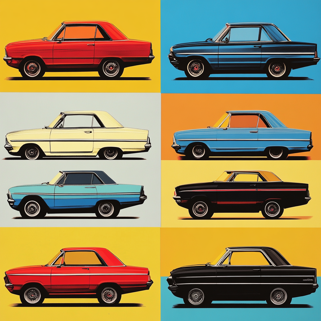 Andy Warhol Inspired Vintage Car Collage paint by number
