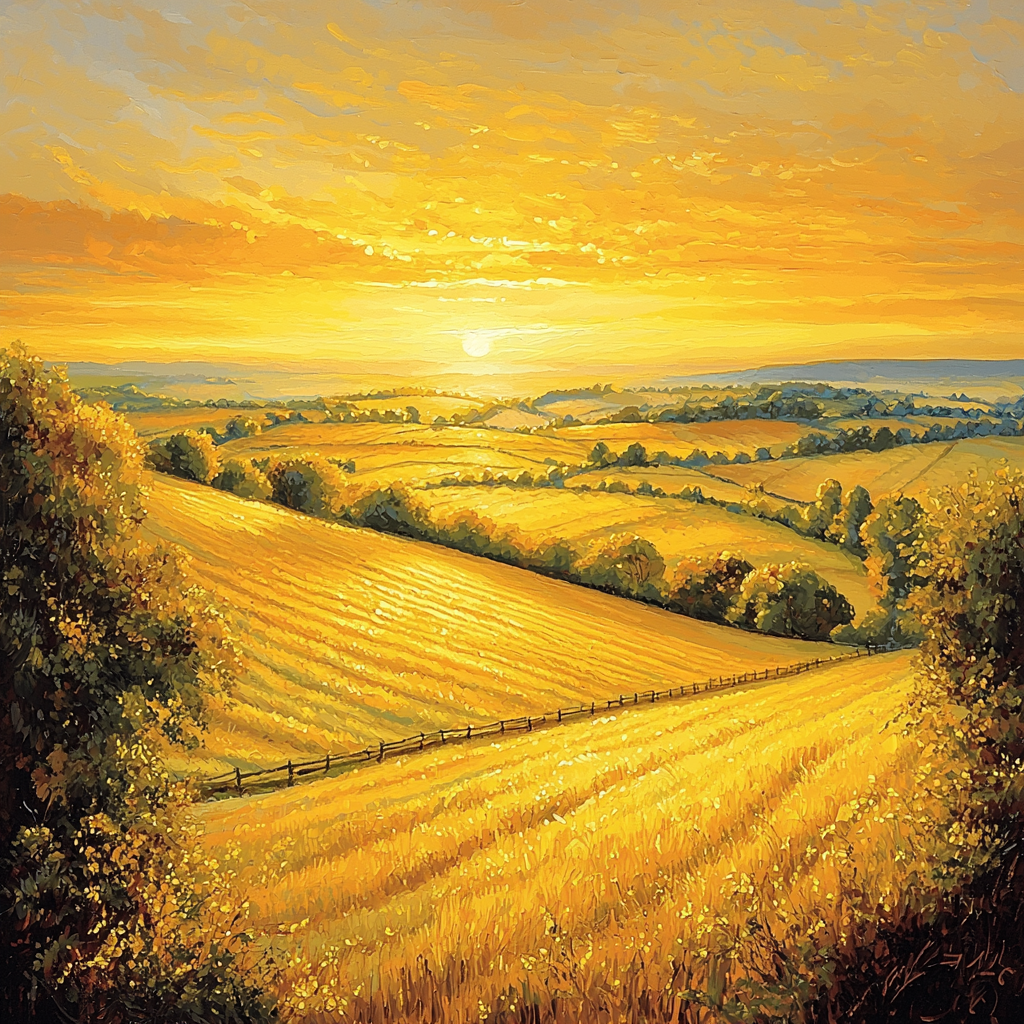 John Constable Inspired Golden Sunset Fields Painting By Numbers Kit