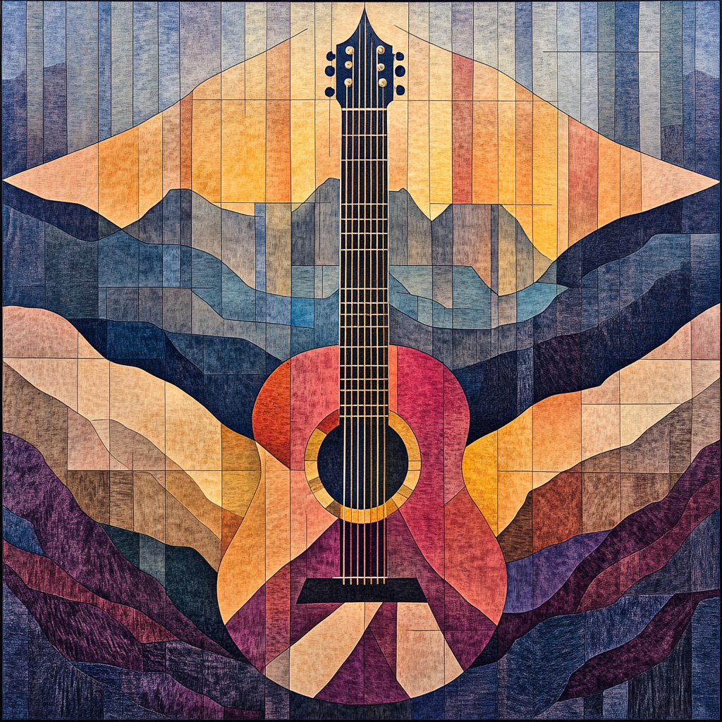 Pablo Picasso Inspired Astral Guitar Landscape Paint by numbers art