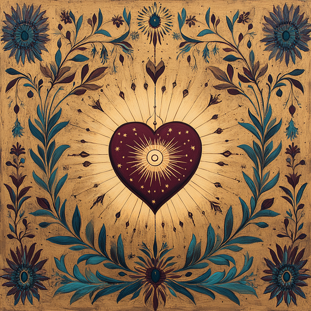 Frida Kahlo Inspired Solar Heart Canopy Paint by numbers kits