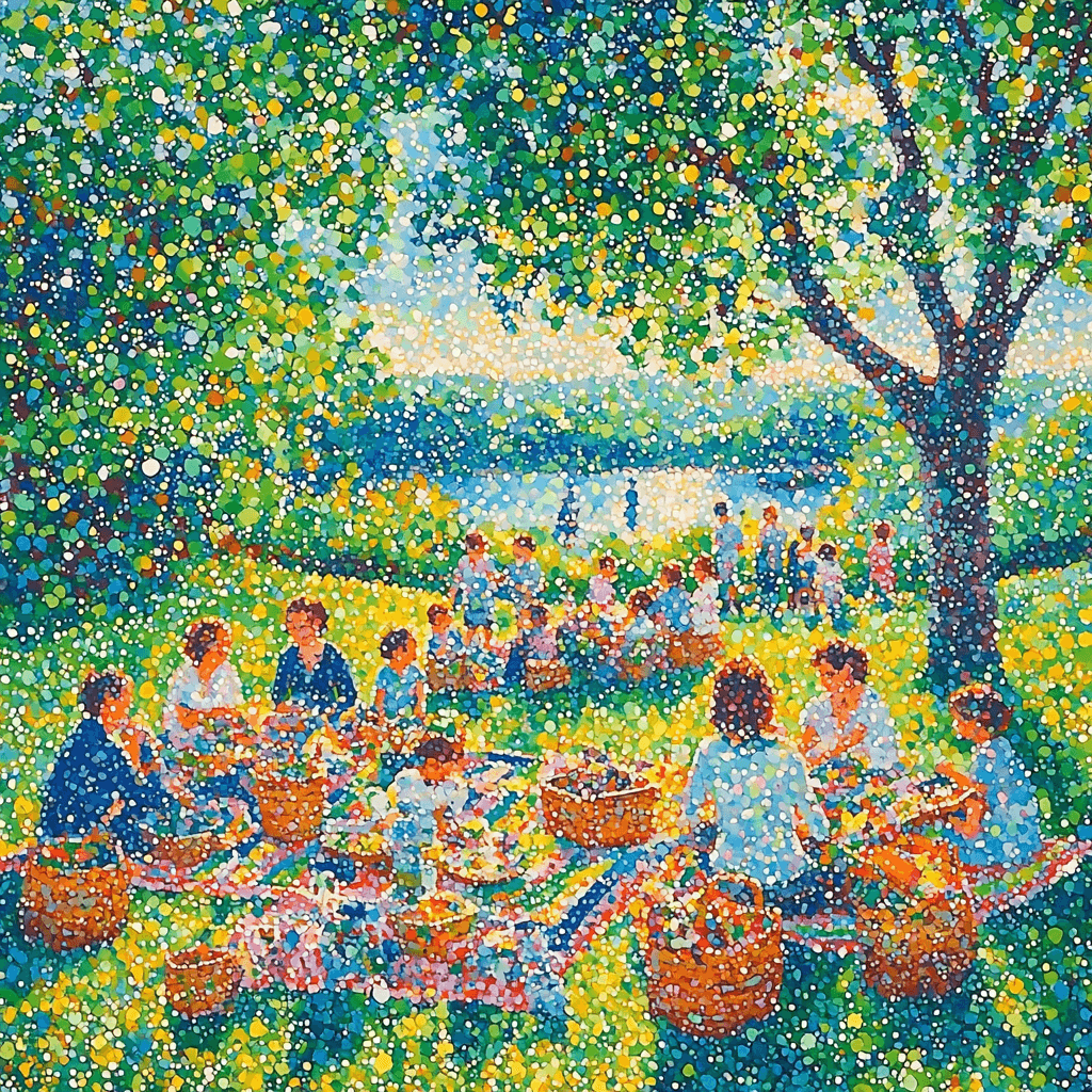 Georges Seurat Inspired Seurat Inspired Picnic Paint By Numbers Art