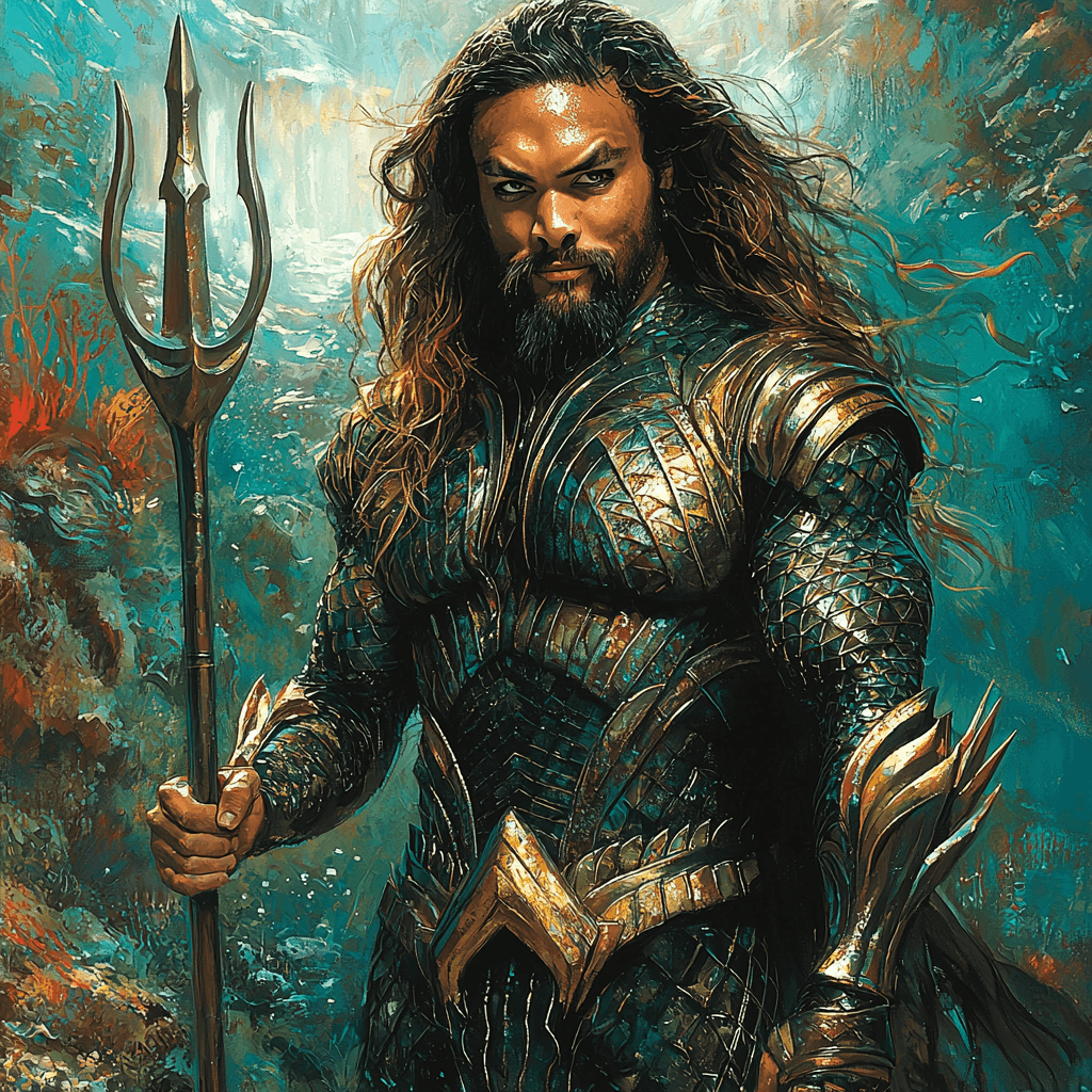 Jason Momoa: The Titan Of The Ocean As Aquaman DIY Paint By Numbers