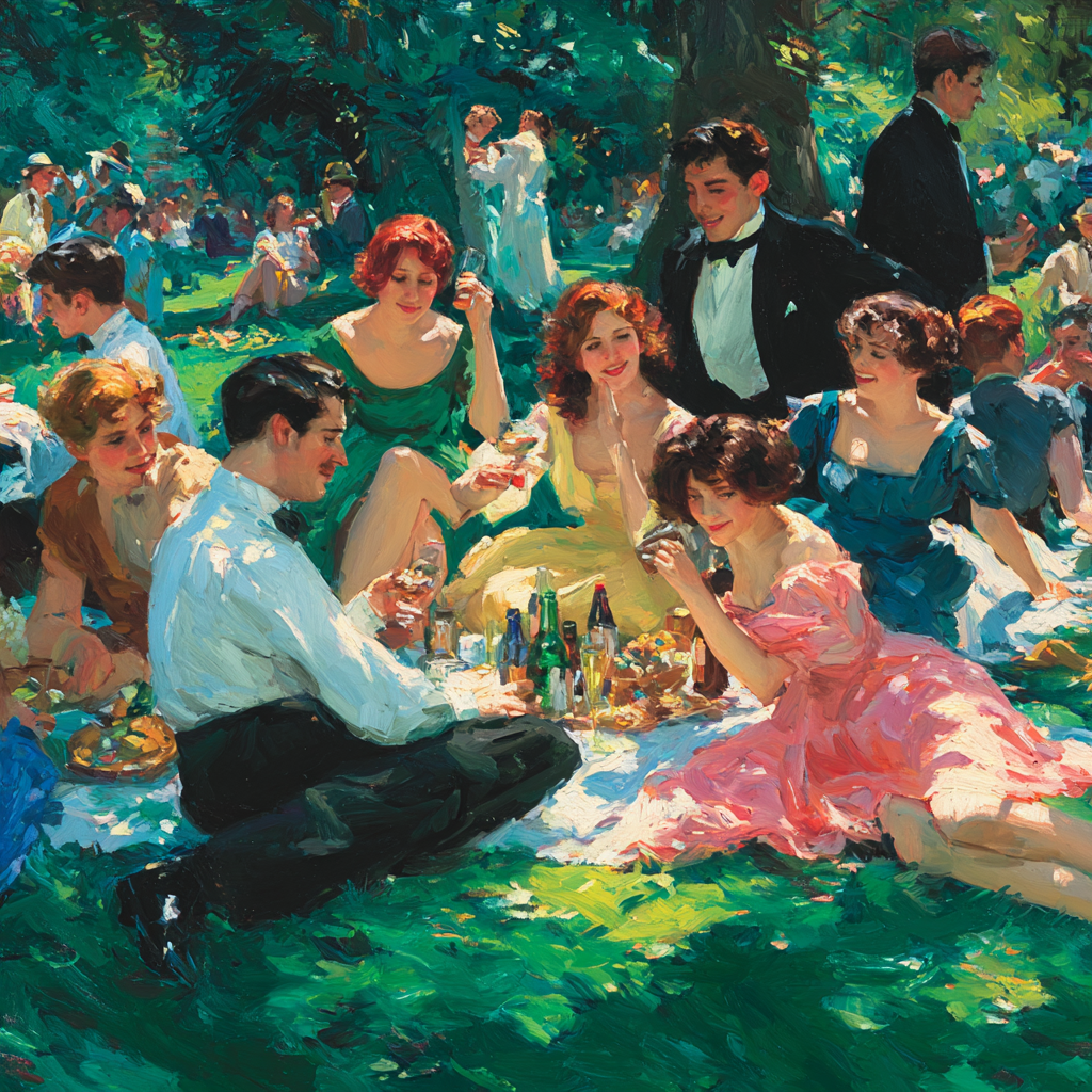 Pierre-Auguste Renoir Inspired Garden Celebration painting number kit