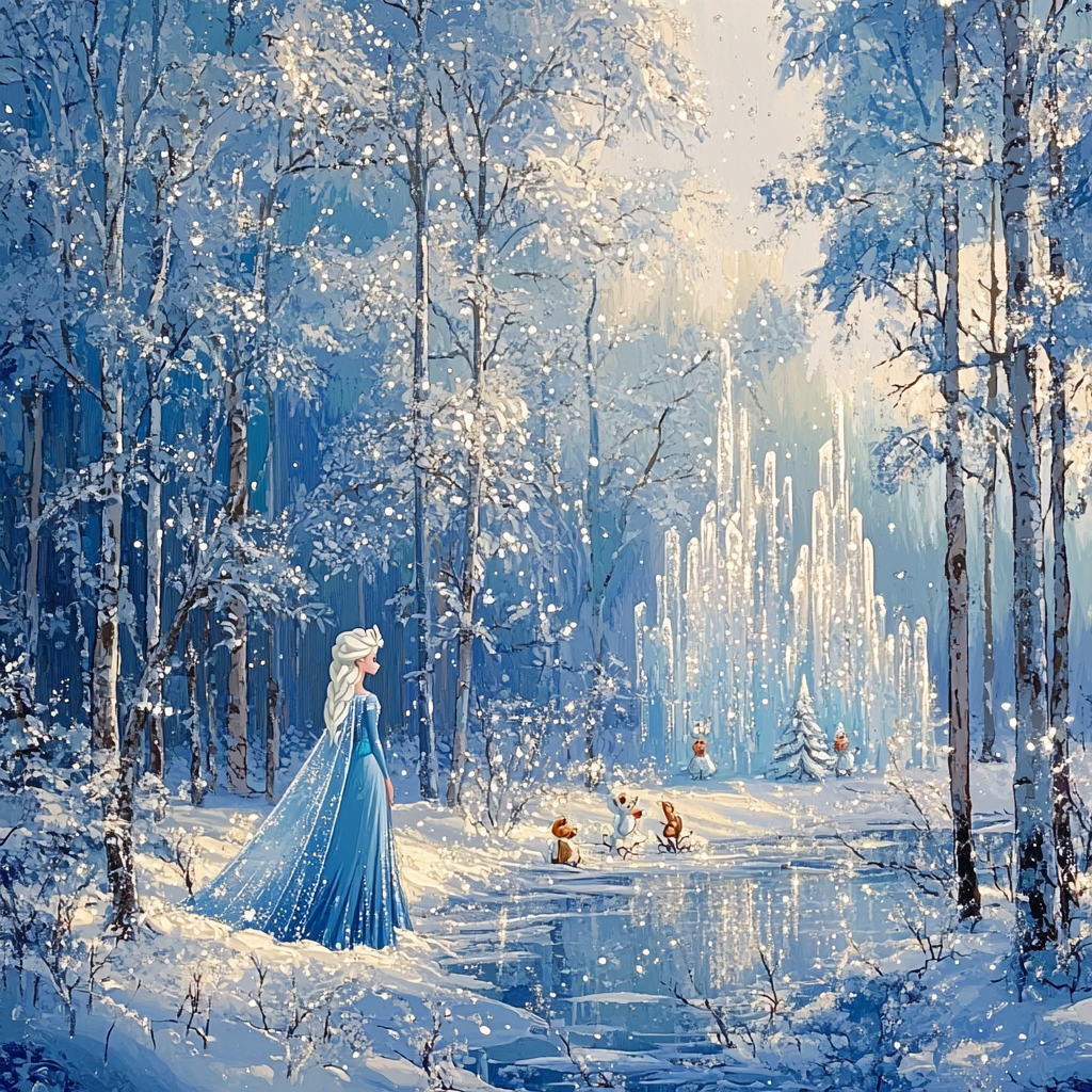 Elsa Winter Surprise Paint by numbers art