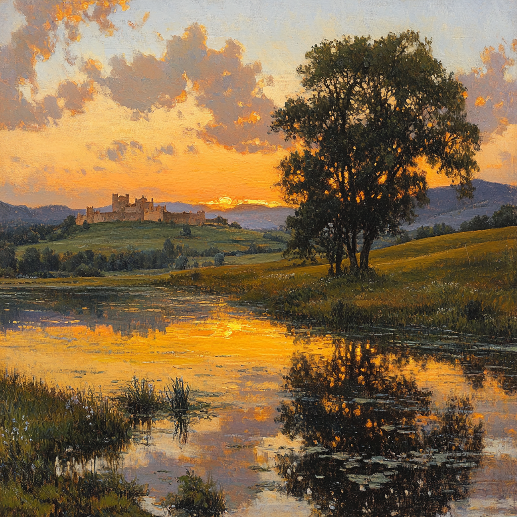Claude Lorrain Inspired Romantic Sunset Landscape Paint by numbers kits
