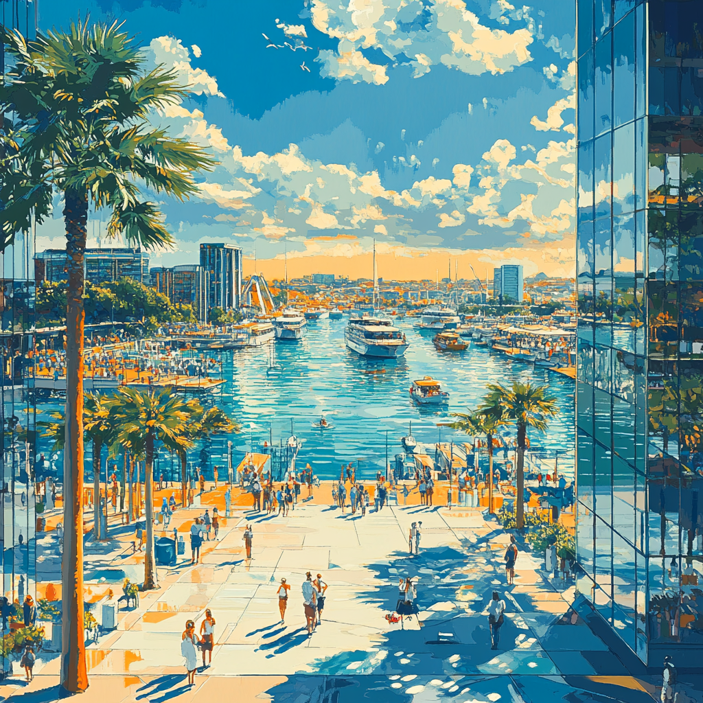 Contemporary Waterfront Darling Harbour Sydney Australia paint by number