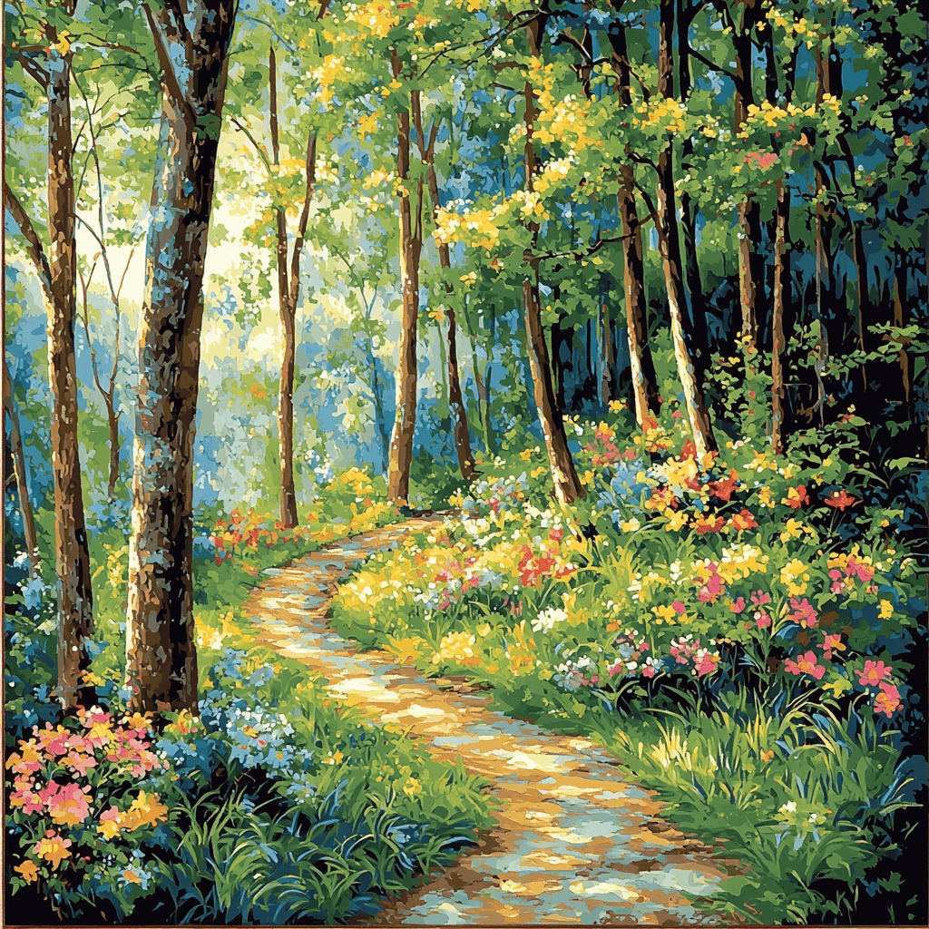 Friedrich Inspired Enchanted Forest Trail Number Painting