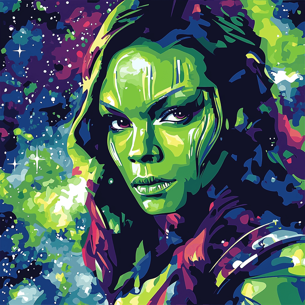 Zoe Saldana: Guardian Of Galactic Adventures Number Painting