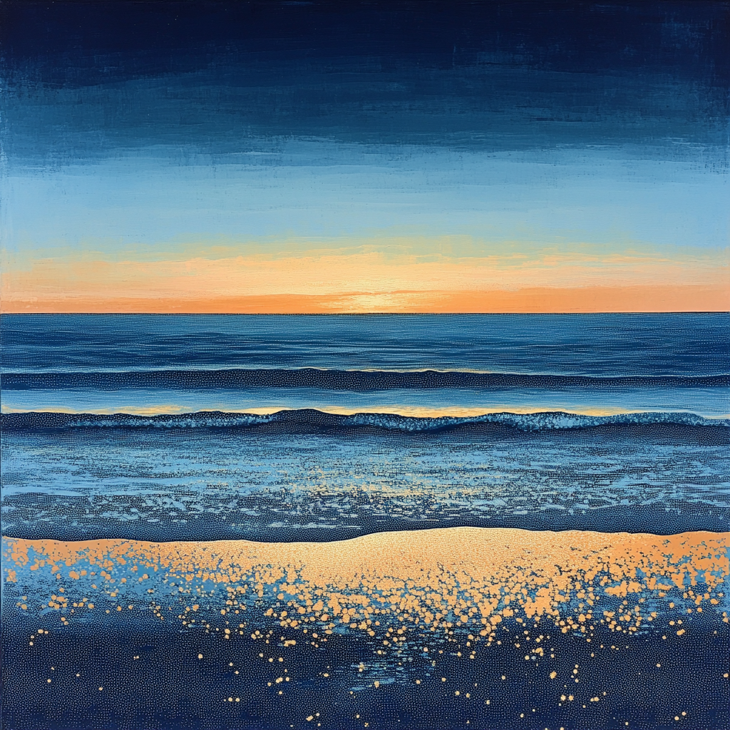 Georges Seurat Inspired Coastal Twilight Paint by numbers kits