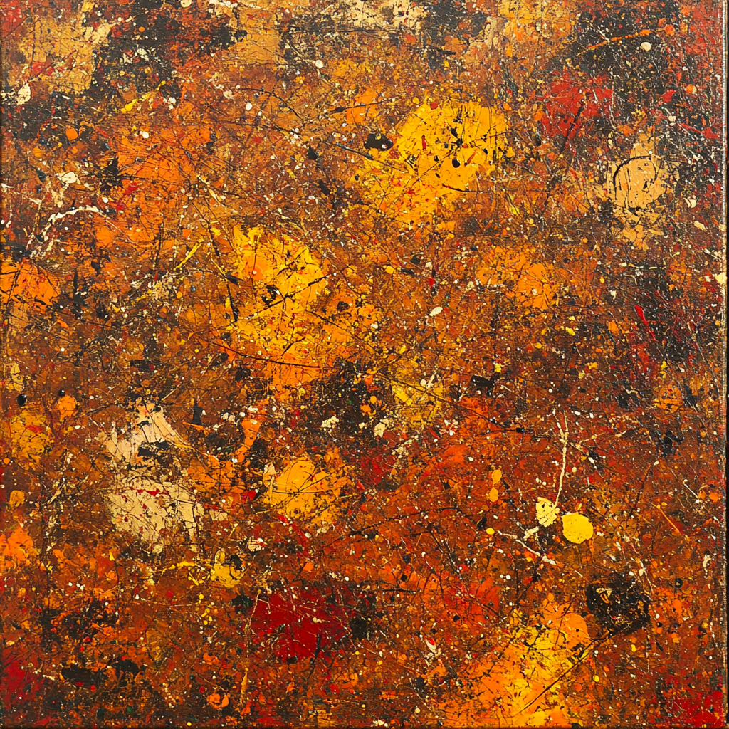 Jackson Pollock Inspired Autumnal Rhythm Of Rust And Ochre Paint by numbers kits