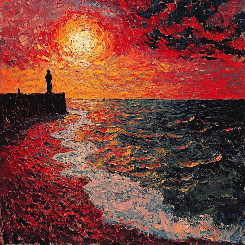 Edvard Munch Inspired Anxiety Shore DIY paint by numbers