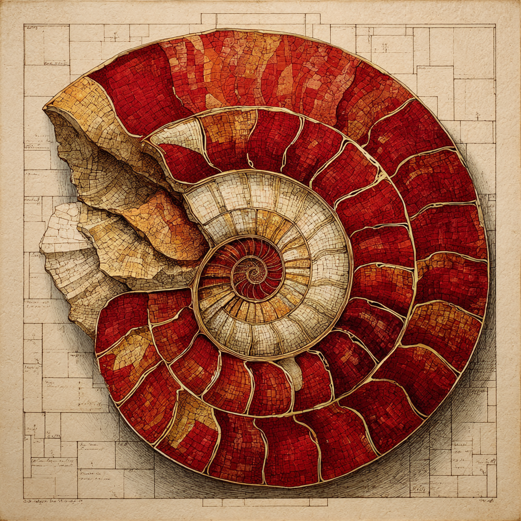 Michelangelo Inspired Fossil Spiral Number painting