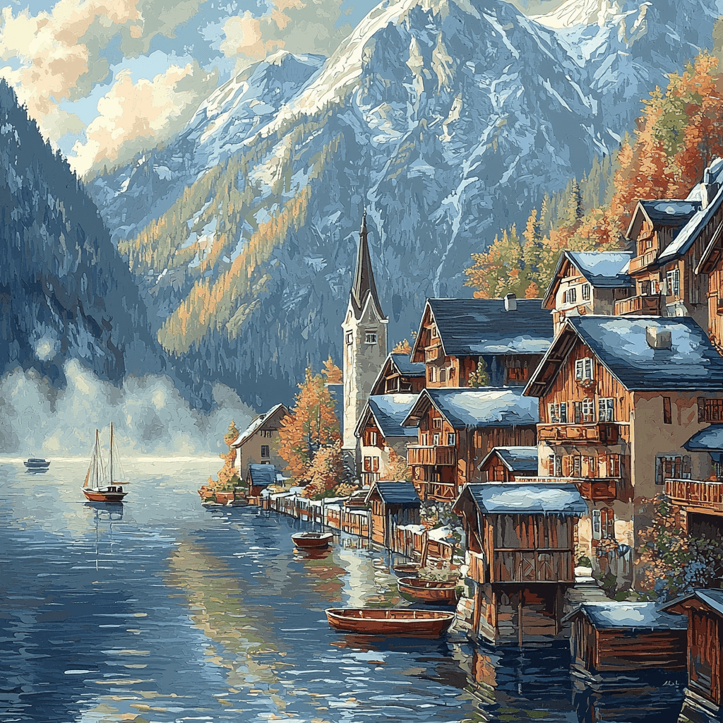 Hallstatt - Salzkammergut, Austria DIY Paint By Numbers