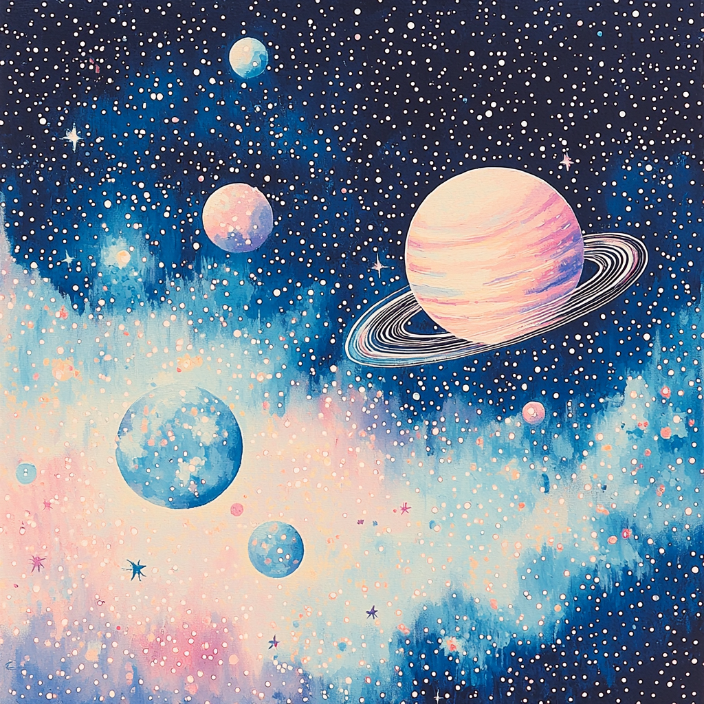 Georges Seurat Inspired Pastel Universe Paint By Numbers Kits