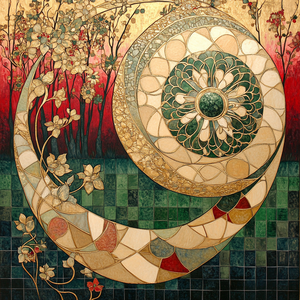 Gustav Klimt Inspired Golden Garden Symphony paint by color