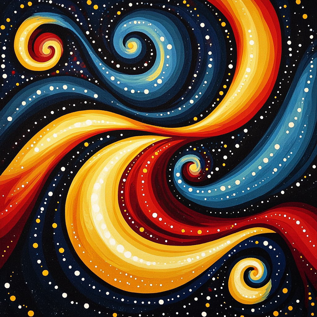 Yayoi Kusama Inspired Cosmic Infinite Spirals Numbered painting kits