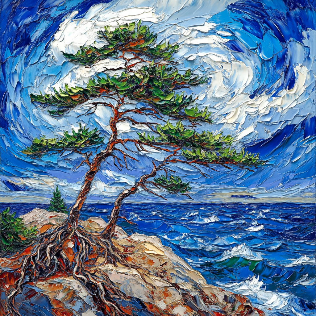 Arthur Lismer Inspired Storm Tossed Pines Number painting