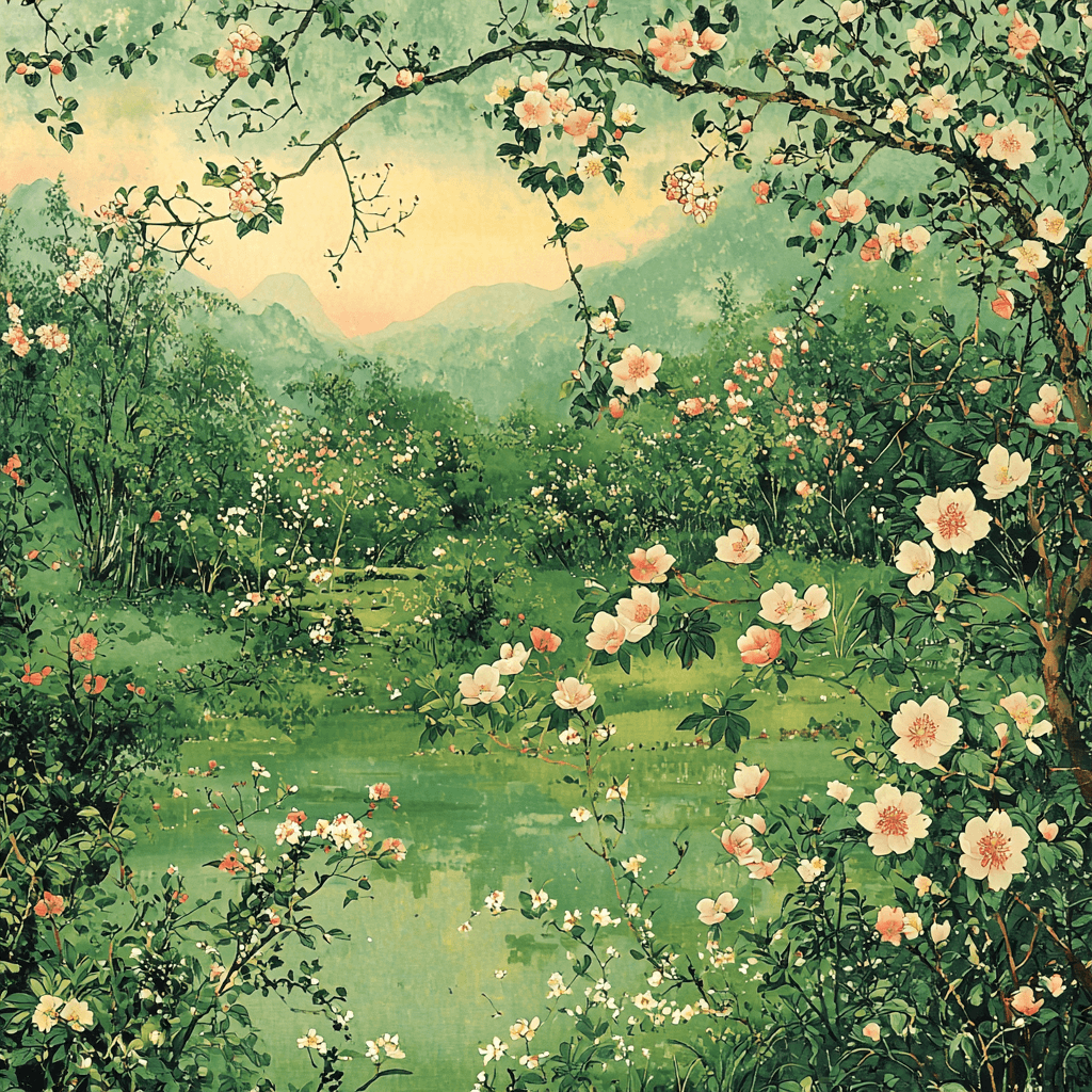 Utagawa Hiroshige Inspired The Garden Of Tranquility Paint By Number