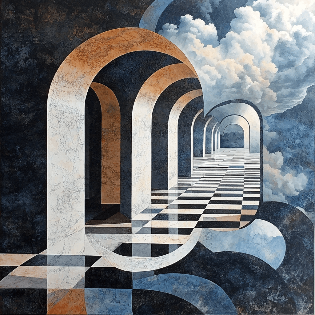 M.C. Escher Inspired Paradoxical Perspectives Paint By Numbers Art