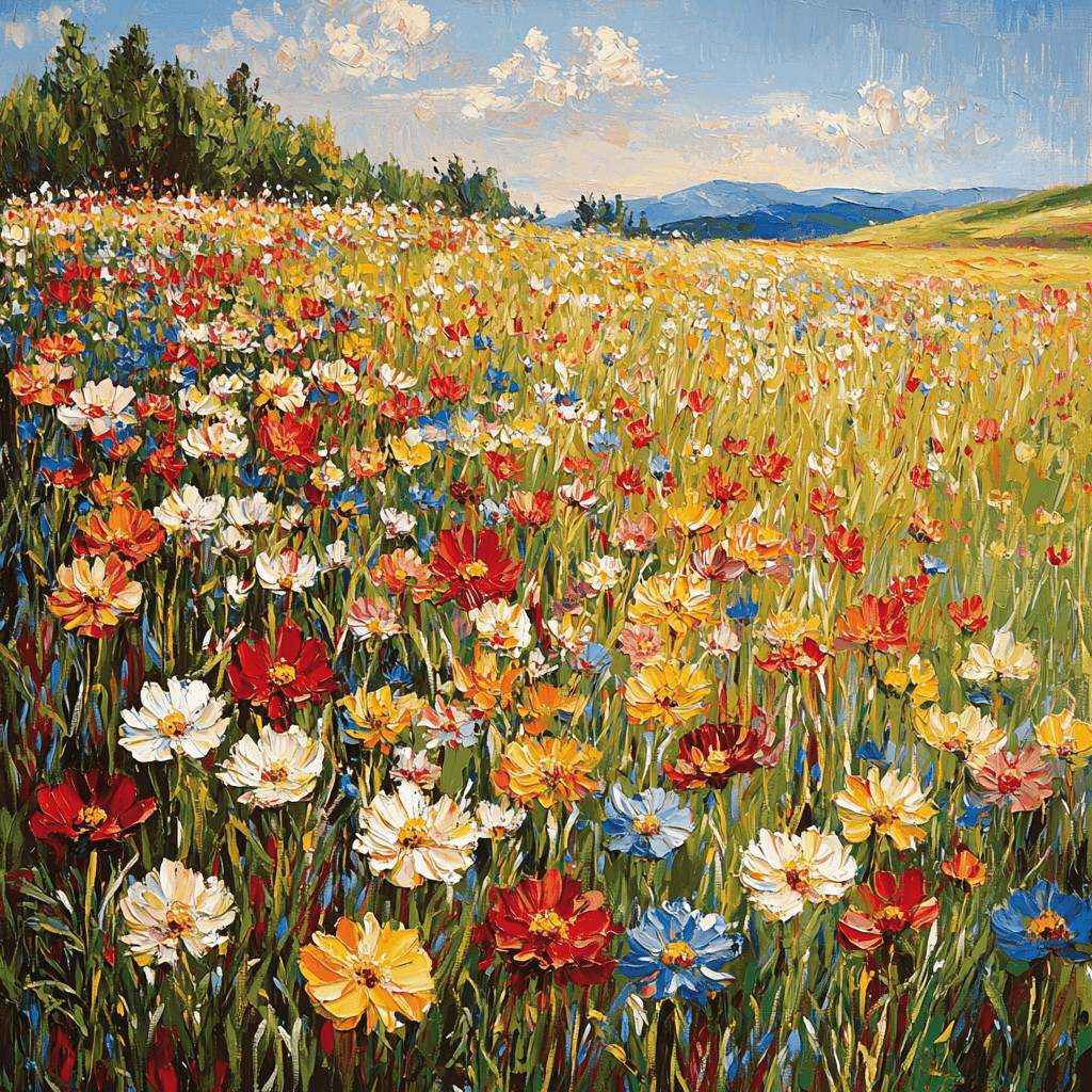 Claude Monet Inspired Wildflower Harmony Numbered Painting Kits