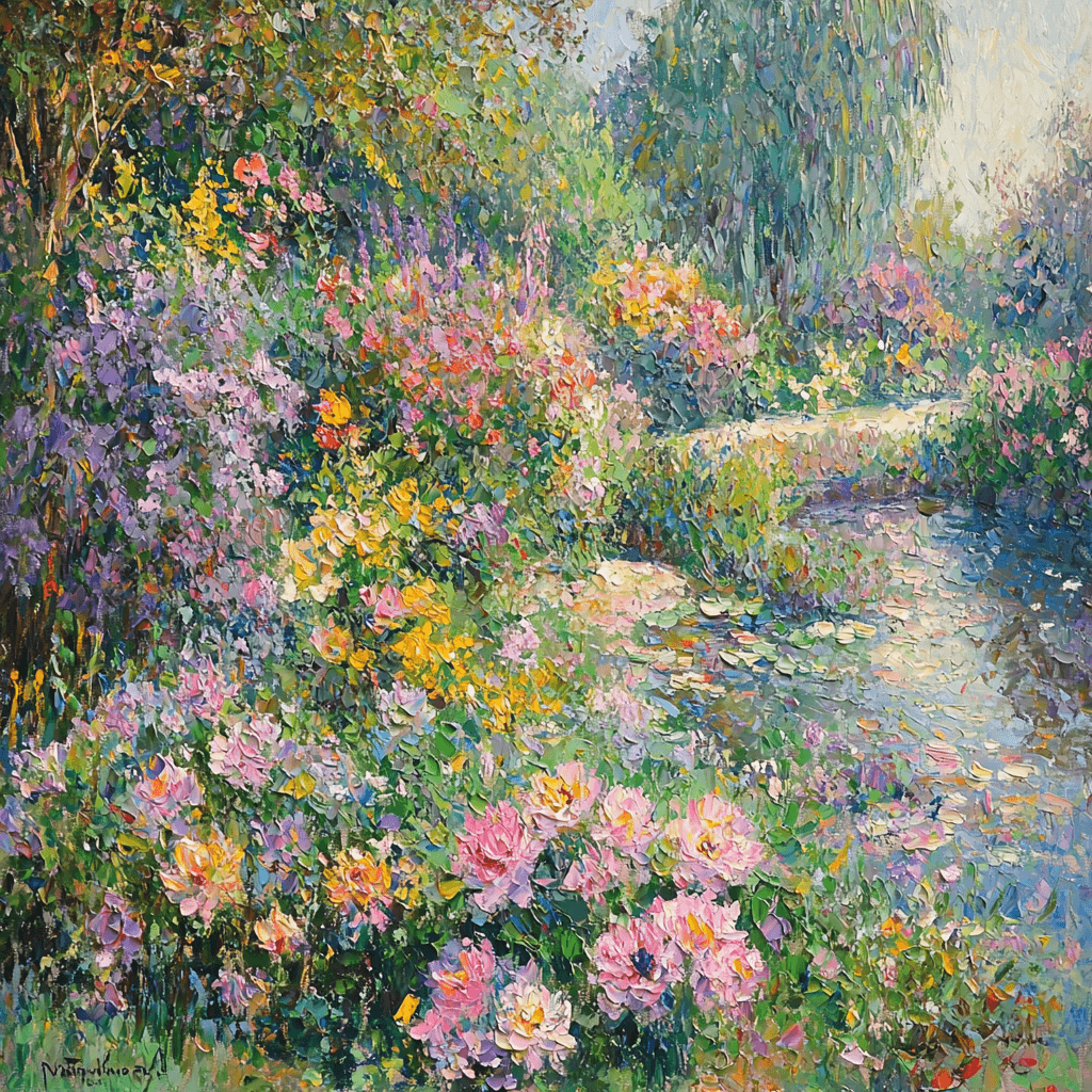 Claude Monet Inspired Impressionist Garden Blossoms Paint By Numbers Kits