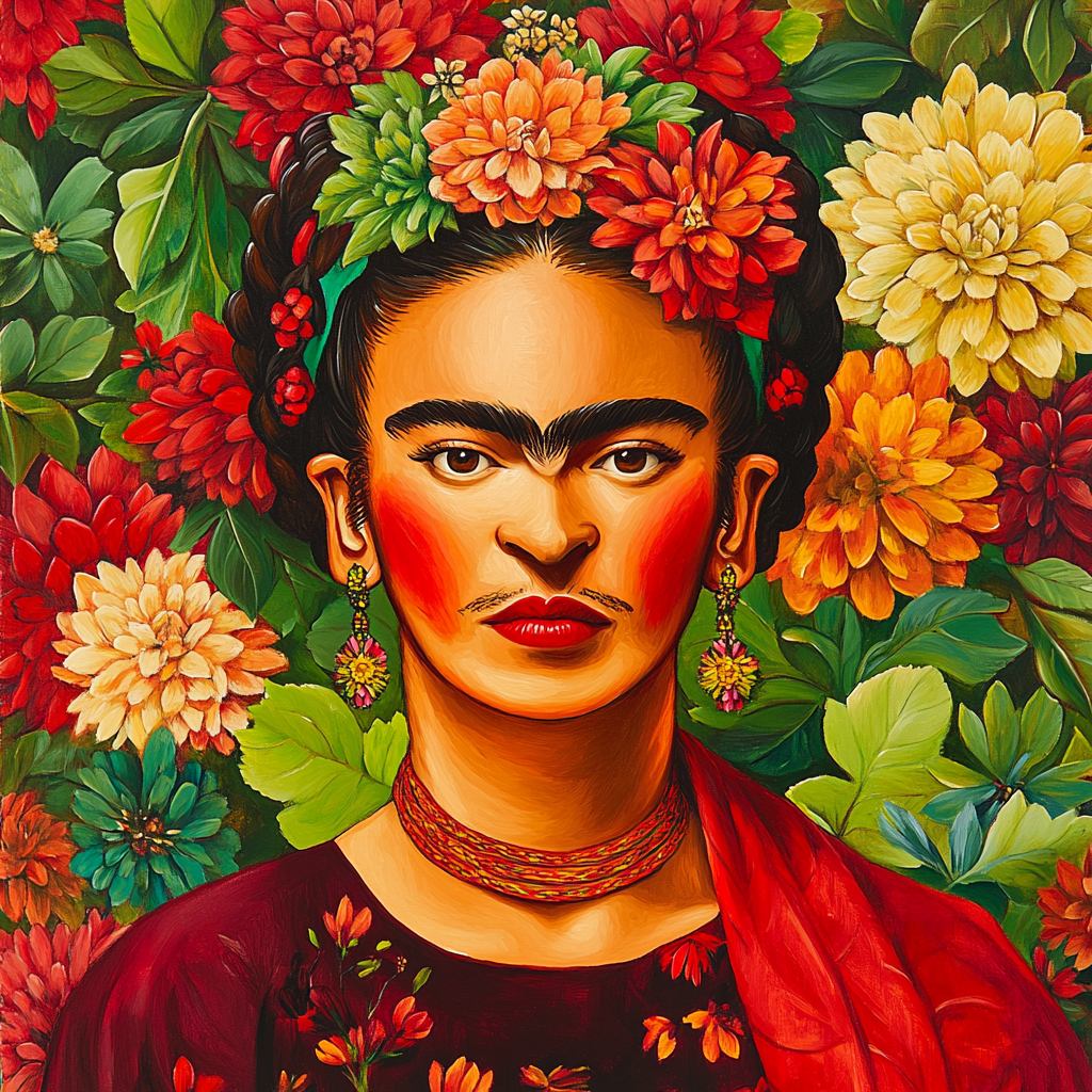 Frida Kahlo Inspired Heartfelt Self-Portrait Painting by numbers kit