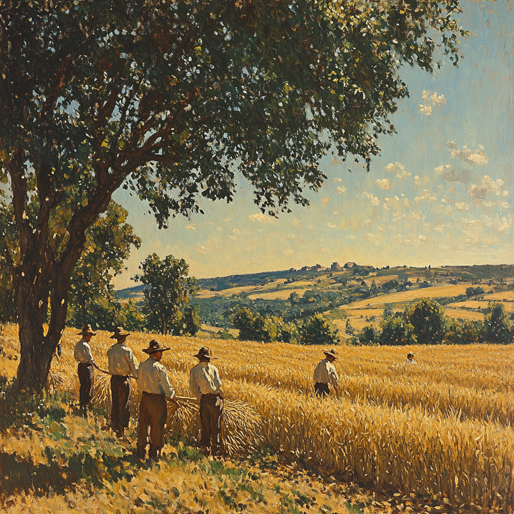 Jean-François Millet Inspired Rural Harvest Scene painting number kit