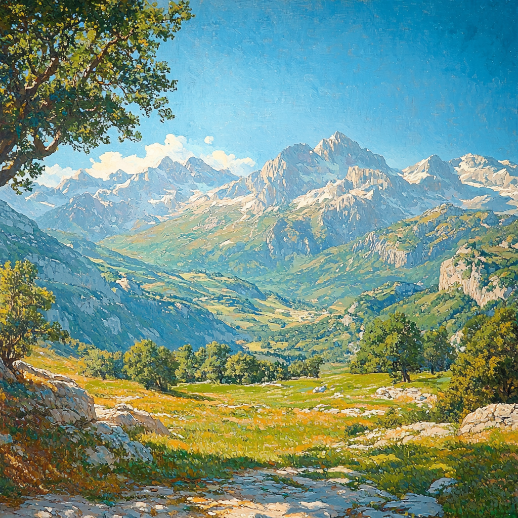 Thomas Cole Inspired Majestic Landscape Painting Number Kit