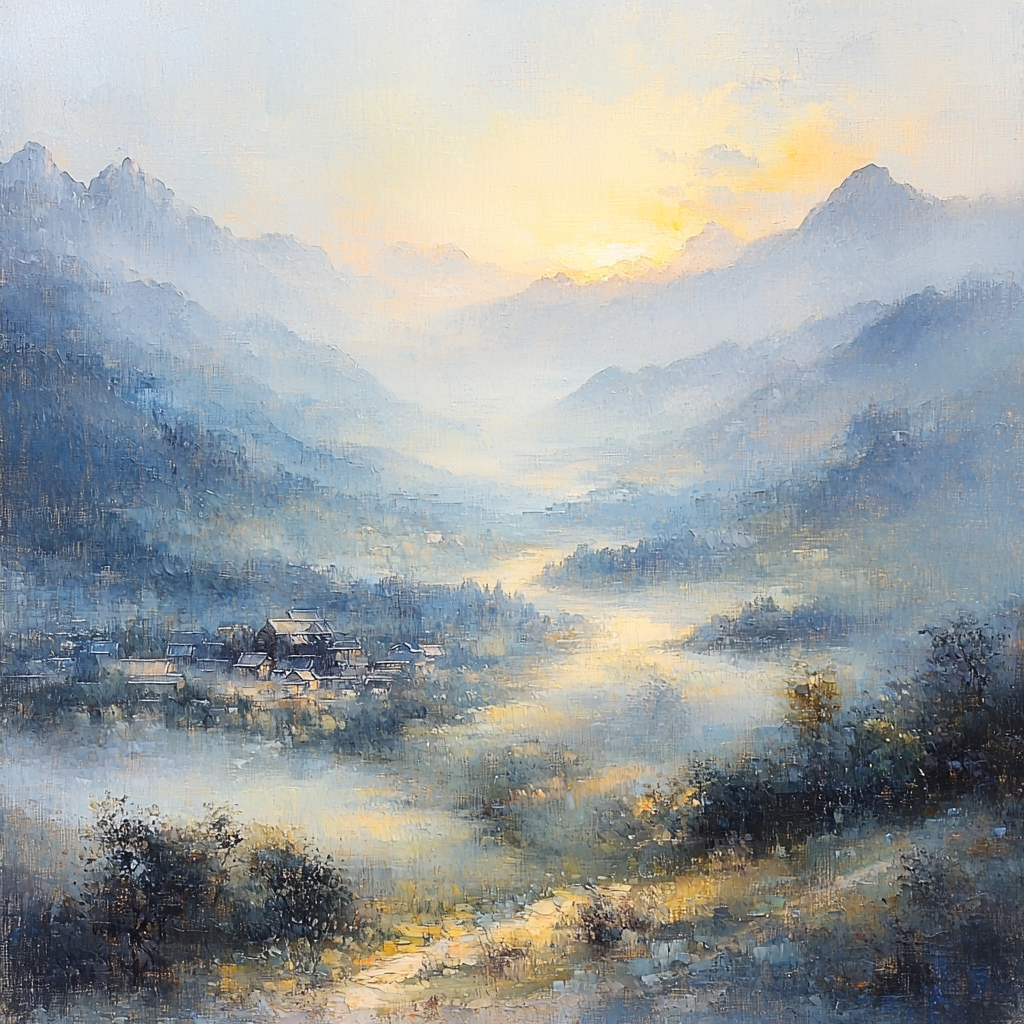 Zhao Mengfu Inspired Silent Songs Of The Valley Painting Number Kit