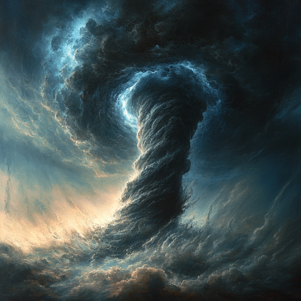 Michelangelo Inspired Thunderstorm Eruption DIY paint by numbers