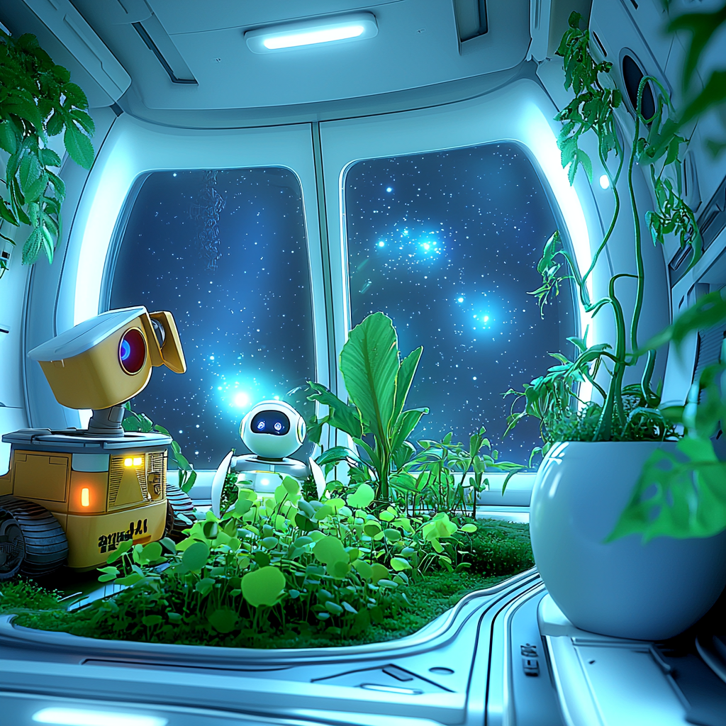 Wall-E And EVE’s Space Garden Discovery paint by numbers