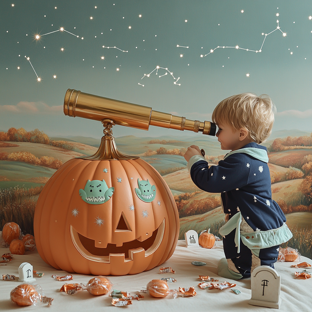 Stargazer Pumpkin Observatory paint by number