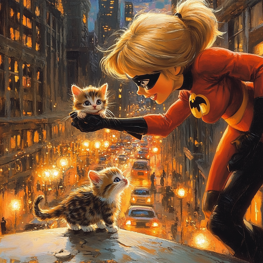 Elastigirl City Stretch Paint by numbers art